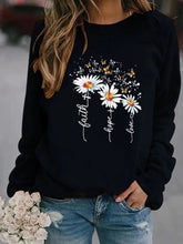 Three Daisy Printed Hoodies Women Fleece Long Sleeve O Neck Loose Sweatshirt Girls Women Hoodie Pullovers Winter Autumn